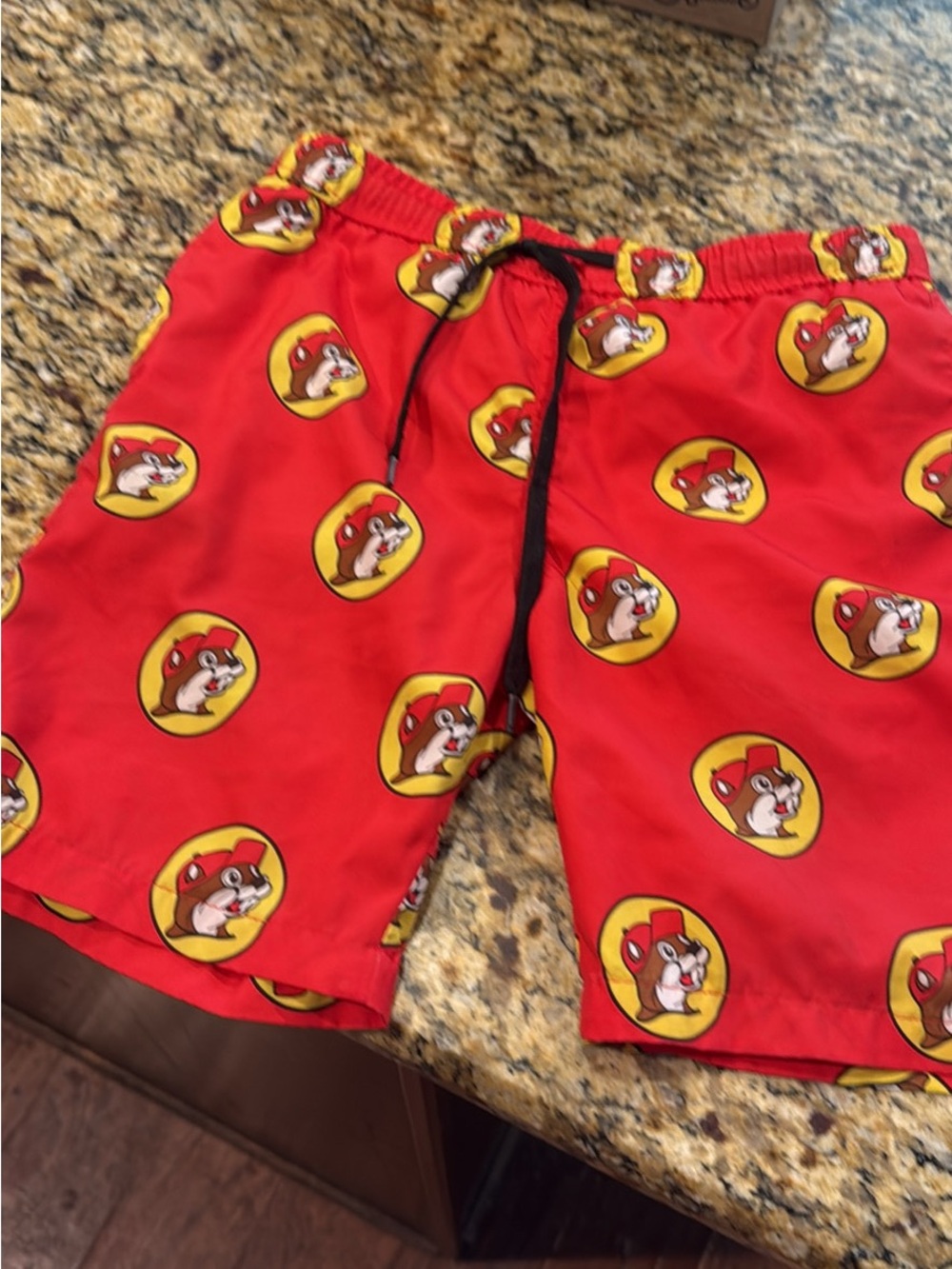 Kids Red Swim Trunks with Fox Logo